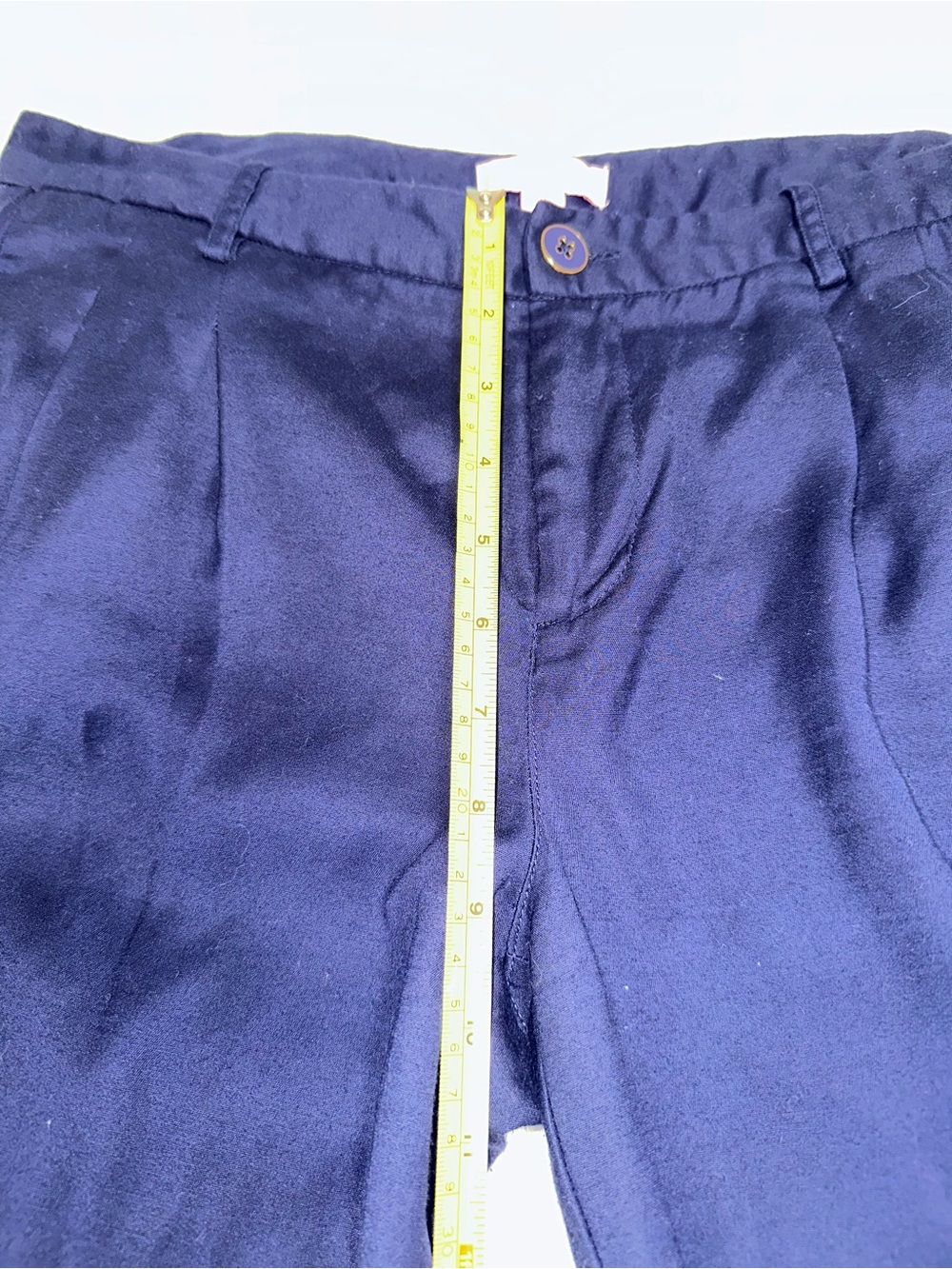 Lilly Pulitzer ladies navy blue Pants size 6 pleated cropped with pockets - Picture 8 of 10